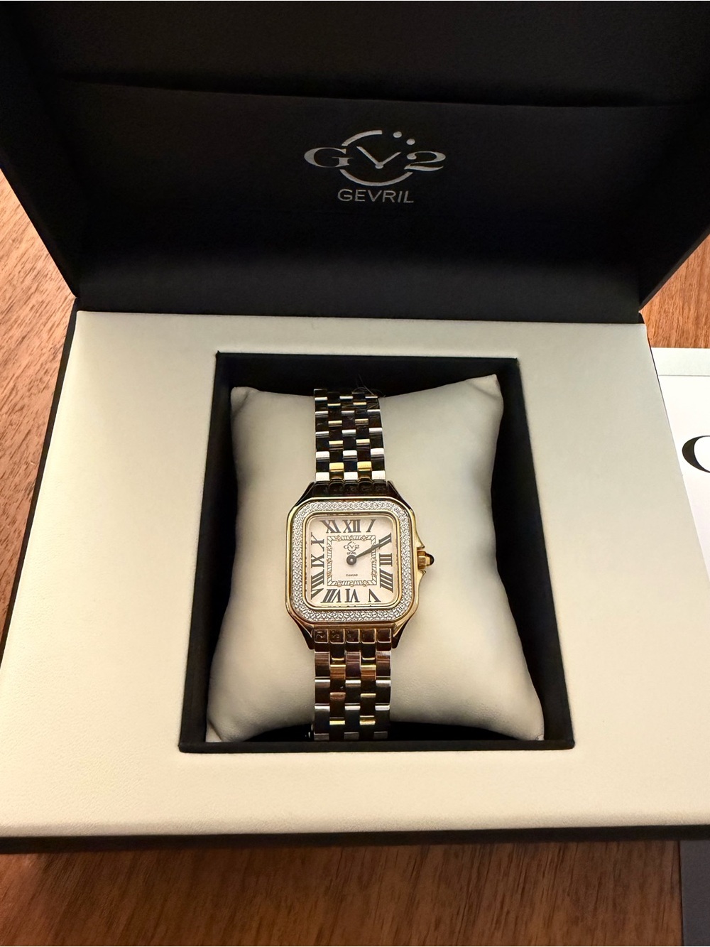 Gevril Two-Tone Roman Numeral Watch - Gold & Silver